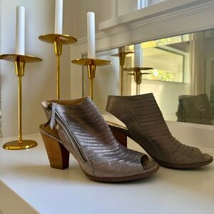 Paul Green Metallic Booties Size 8.5 US Peep Toe Heels